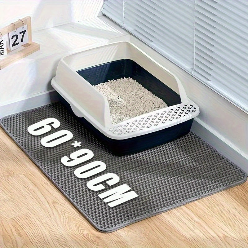 Cat Litter Trapper Mat Honeycomb Double Layer - Non-Slip Waterproof Machine Washable Litter Mat, Soft on Paws, Controls Tracking, 3 Sizes & 3 Colors for Indoor Cats