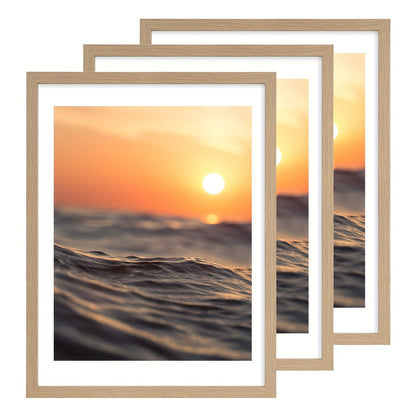 Three-Piece 12 x 16-Inch Wall Picture Frame Set in Black, White, Gold and Four Wood-Tone Finishes