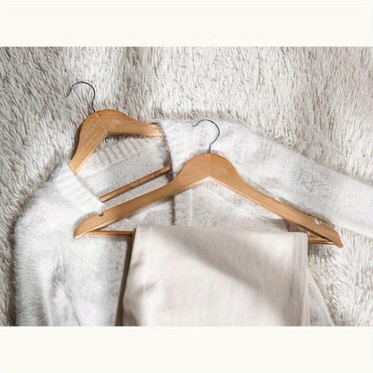 Premium Wooden Hangers with 360° Rotatable Hook & Shoulder Grooves | Slim Durable Wood Coat Suit Hangers | 10 20 30 Pack Closet Organizer in Natural & Champagne