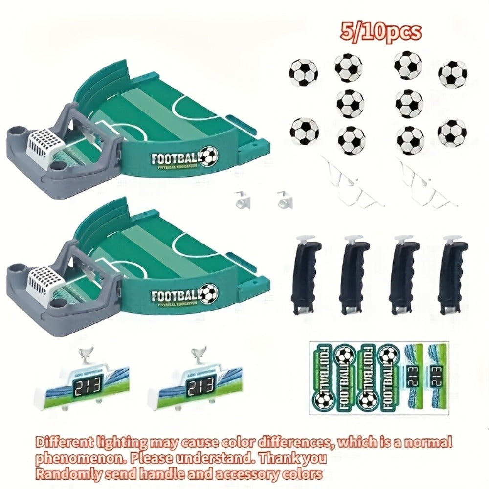 Compact Tabletop Football Flick Game with Twin Scoreboards and 6- or 10-Ball Checkout Options