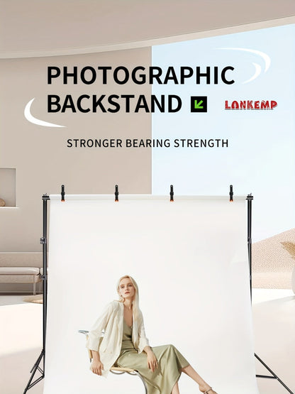 LANKEMP 6.6-Foot Square Photography Backdrop Stand Kit with Two Tripods, Four Crossbars, Clips and Carry Bag