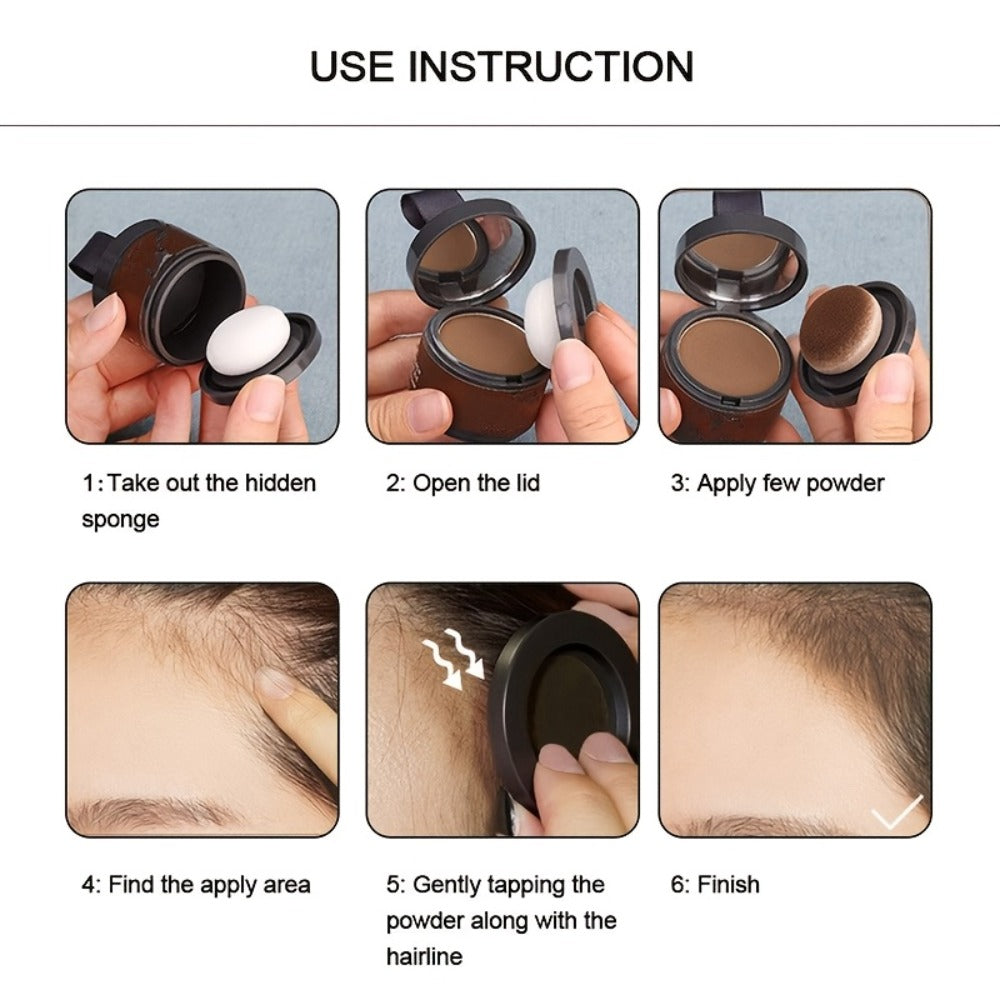 Hairline Shadow Powder Kit with Brush — Waterproof Hairline Concealer & Hair Root Touch Up Powder | Instant Fuller-Looking Hairline | 6 Shades for Women & Men All Hair Types