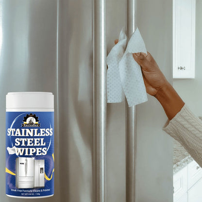 Stainless Steel Cleaning Wipes in One or Two Barrel Packs for Kitchen Appliances, Sinks, Cookware and Surfaces