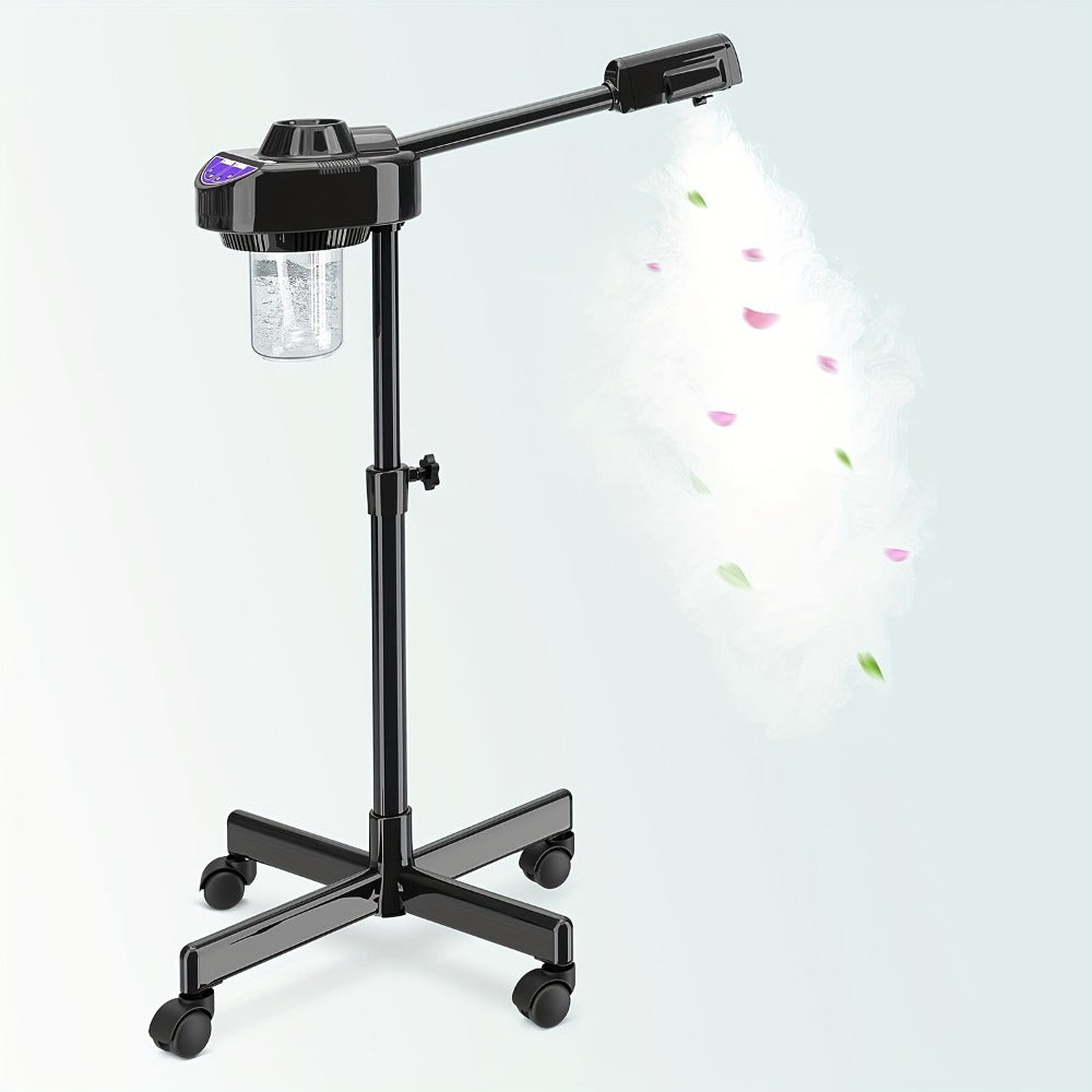 Rolling Facial Steamer with Black or White Head, Removable 250 ml Tank and Adjustable Stand Heights