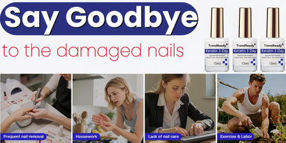 Nail Hardener for Weak Brittle Splitting Nails 2 Pack - Fast Drying White Nail Strengthener with Vitamin E