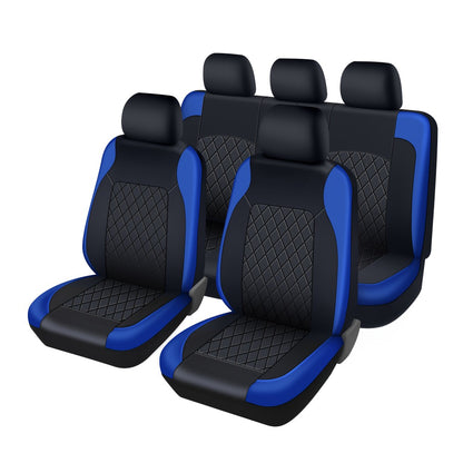 Car Seat Covers 5-Seat Nappa-Style PU Leather Full Set in Red, Blue, Black and Gray Color Options