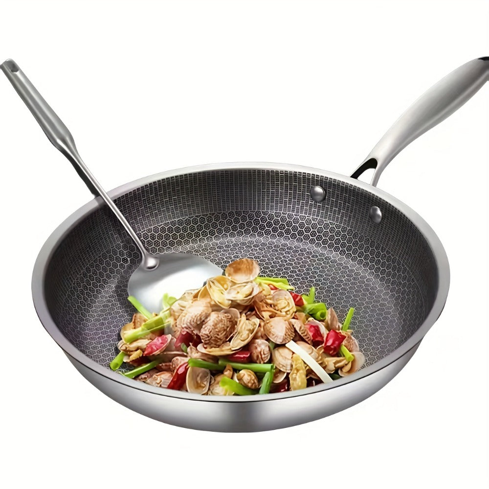 Non-Stick Cookware Set Pots and Pans 10 & 12 Piece – Heat-Resistant Frying Pan, Saucepan & Stewpot | Honeycomb Coating Stainless Steel Kitchen Cooking Set for All Stoves | Stylish Durable Multifunctional
