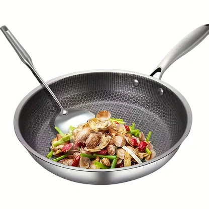 Non-Stick Cookware Set Pots and Pans 10 & 12 Piece – Heat-Resistant Frying Pan, Saucepan & Stewpot | Honeycomb Coating Stainless Steel Kitchen Cooking Set for All Stoves | Stylish Durable Multifunctional