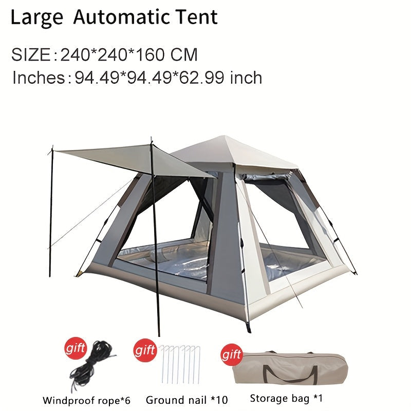Family Camping Tent 4-6 Person Automatic Ventilated Sunshade Foldable