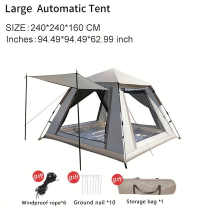 Family Camping Tent 4-6 Person Automatic Ventilated Sunshade Foldable