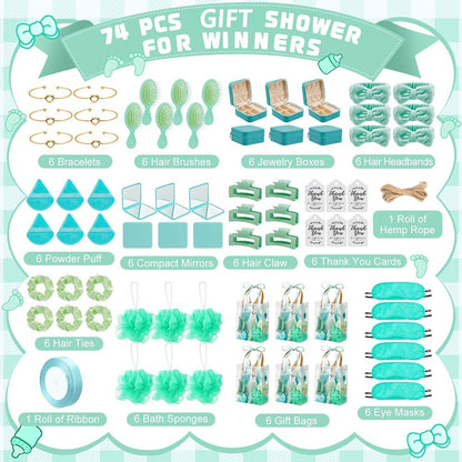 Party Favor Set for Women 74pcs – Wedding & Bridal Shower Gift Pack with Headbands, Bracelets, Jewelry Boxes, Mirrors & Beauty Accessories, Christmas Holiday Gift Bag for Her, Game Winner Prize