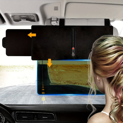 Sun Visor Extender Polarized PC Material | Driver & Passenger Side Clip-On, Adjustable Glare & UV Blocker, Fits All Vehicles, Road Safety Anti-Glare Car Sun Shield