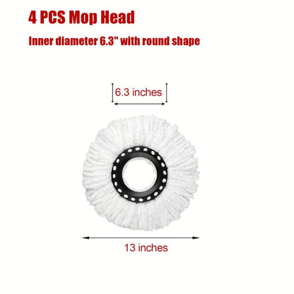 Microfiber Spin Mop Replacement Heads 8 Pack, 360° Universal Mop Refills for Standard Spin Mop Buckets, Machine Washable Reusable Mop Pads for Hardwood, Tile, Laminate & Marble Floors – Round & Triangle
