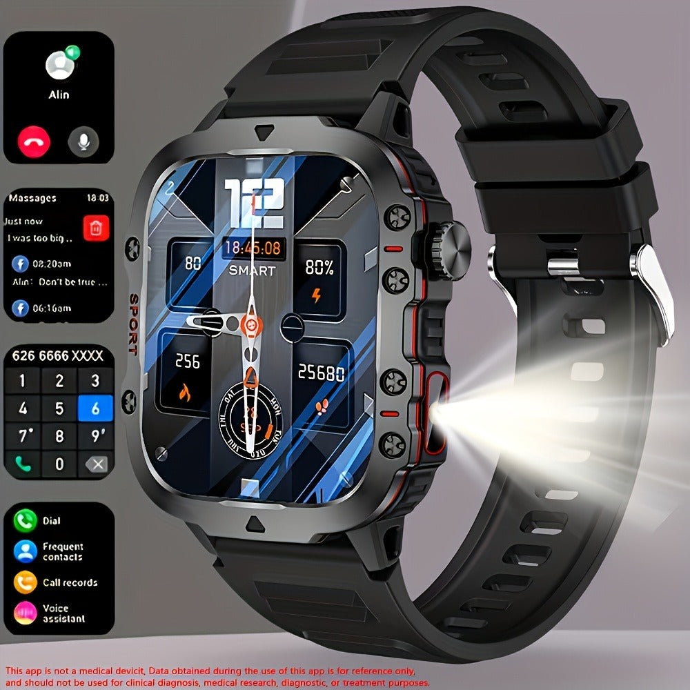 Smartwatch – Brown Black Large Screen – Wireless Calling & SMS, Fitness Tracker, Remote Camera Control, USB Rechargeable – Unisex…