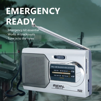 Portable AM FM Shortwave Radio with VFD Display, 21-Inch Antenna Long-Range Reception, AA Battery or DC Powered, Earphone Jack, for Emergency Preparedness Home Travel Seniors Camping