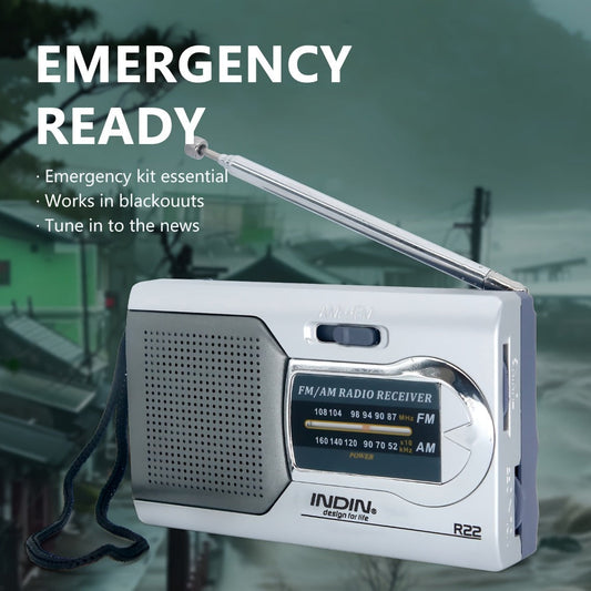 Portable AM FM Shortwave Radio with VFD Display, 21-Inch Antenna Long-Range Reception, AA Battery or DC Powered, Earphone Jack, for Emergency Preparedness Home Travel Seniors Camping
