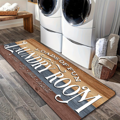 Farmhouse Laundry Room Runner Rug - Non-Slip Washable Retro Kitchen & Bathroom Mat | Anti-Slip Floor Runner for Laundry Room, Kitchen, Bathroom & Entryway | Boho Home Decor Accent Rug Multiple Sizes