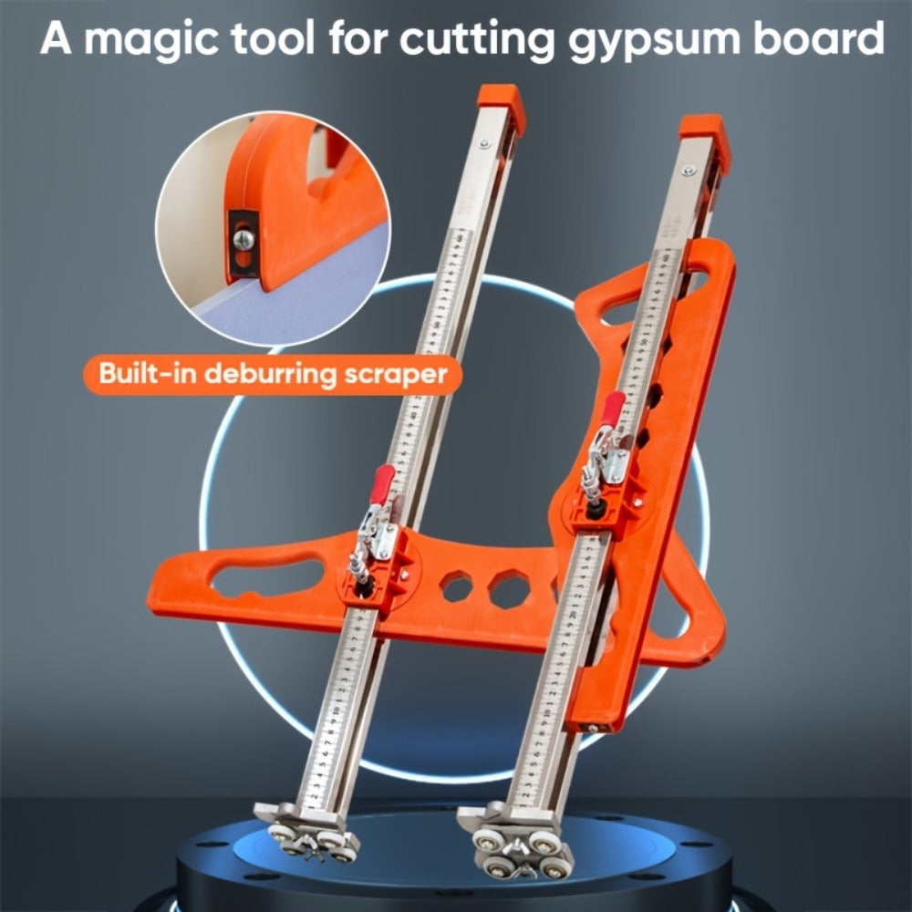 Drywall Scoring Knife 23-Wheel Foldable Gypsum Board Cutter with Adjustable Guide & Ergonomic Handle – Manual Precision Cutting Tool for DIY Home Renovation Construction No Power Needed