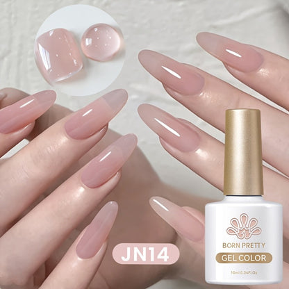 Gel Nail Polish in 10ml Nude Jelly with Skin-Tone Glass Finish and JN05, JN68, JN75 or JN76