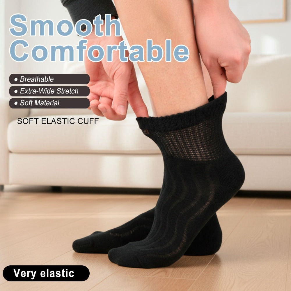 12-Pair Extra-Wide Ankle Sock Set in Black or Black-and-White with US 9-11 and 10-13 Sizes