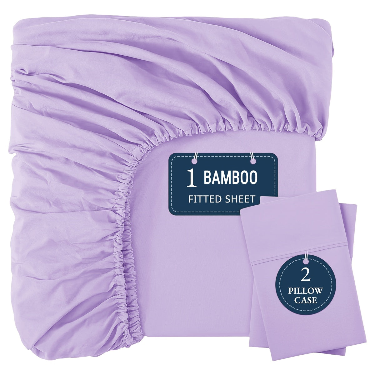 Three-Piece Fitted Sheet Set in Twelve Colors with Exact Twin, Full, Queen and King Size Options