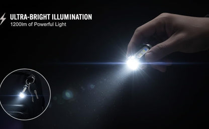 Flashlight 1200-Lumen Keychain 4-Pack with Seven Modes, USB-C Charging and Phone Power Output