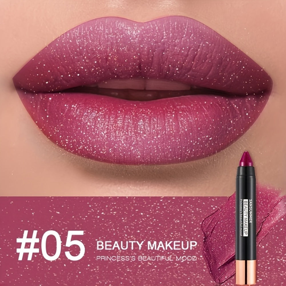 Matte Velvet Crayon Lipstick Gift Box Set 6 Shades Waterproof Long Lasting Highly Pigmented Easy Apply Twist-Up Lip Color for Women All Skin Tones Daily Wear Travel & Gifting
