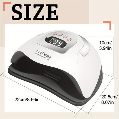 White Arch LED Nail Lamp with 380W and 81-Bead Labels, LCD Display and Four Timer Settings