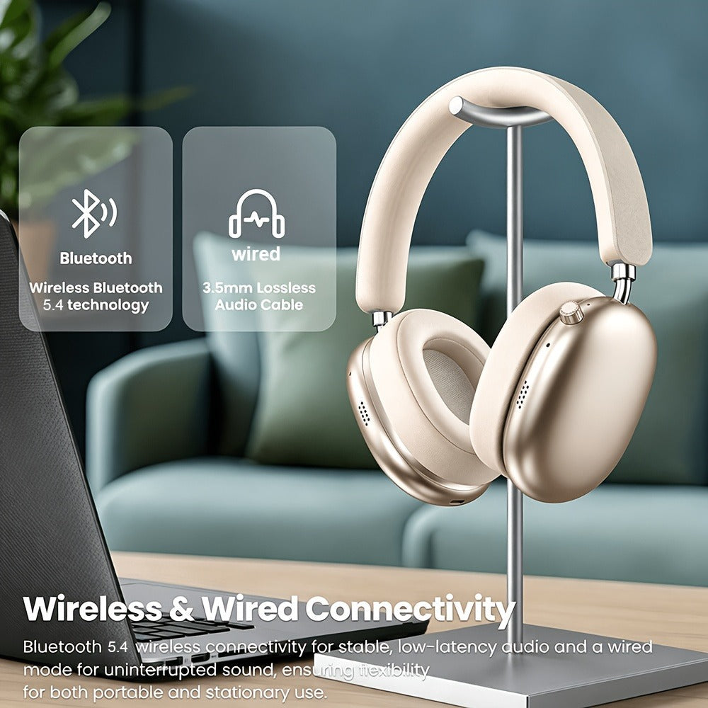 Foldable ANC Over-Ear Headphones with Bluetooth 5.4, Built-In Microphone and Three Color Options for Travel