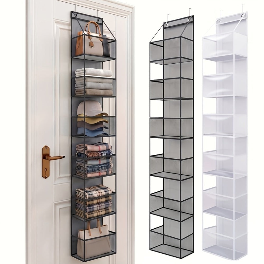 Hanging Storage Organizer 4 or 6-Layer Foldable Non-Woven Bag in Gray or Neutral Color Options