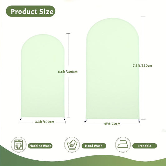 Wedding Arch Cover 2pcs Stretchable Wrinkle-Free Polyester Tight-Fit Arch Banner Covers with Zipper for Wedding Ceremony Birthday Gender Reveal Bridal Shower Graduation Party Decor