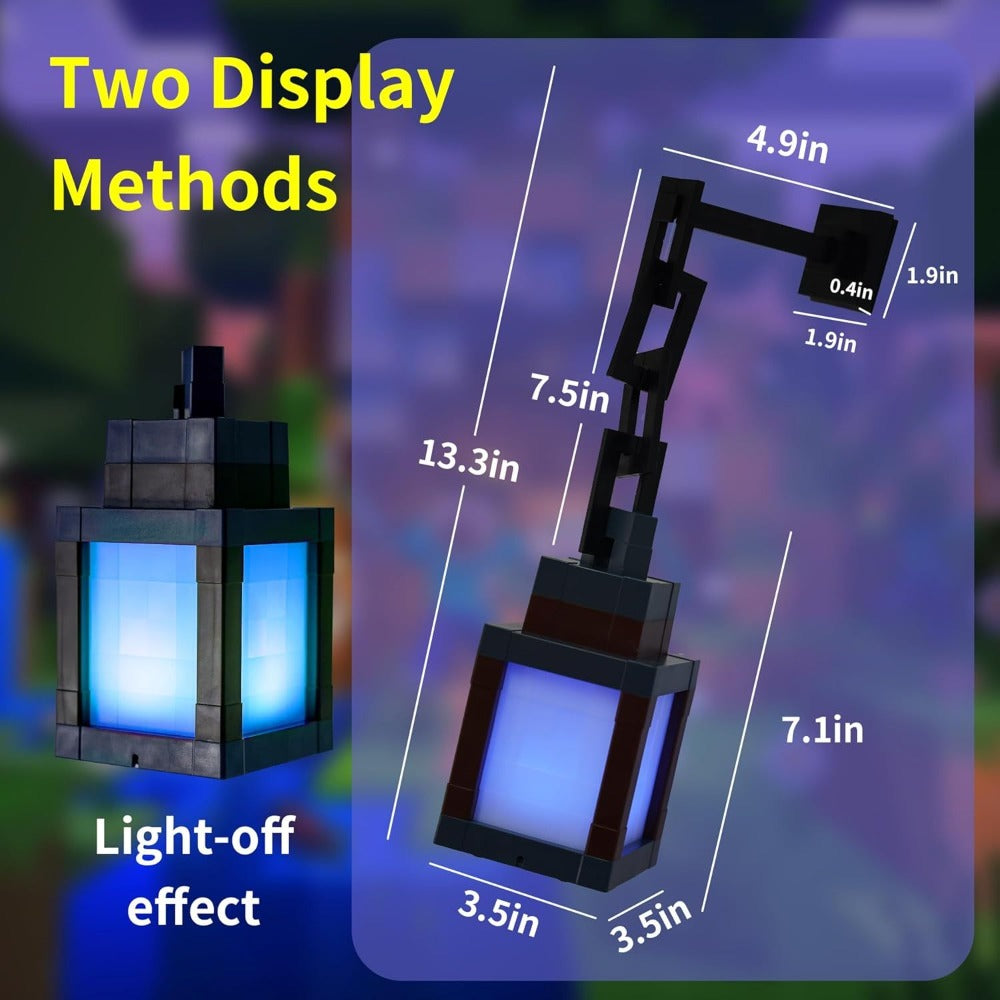 Sixteen-Color Pixel Lantern Night Light with Remote, USB Cable, Chain and Wall-Mount Bracket
