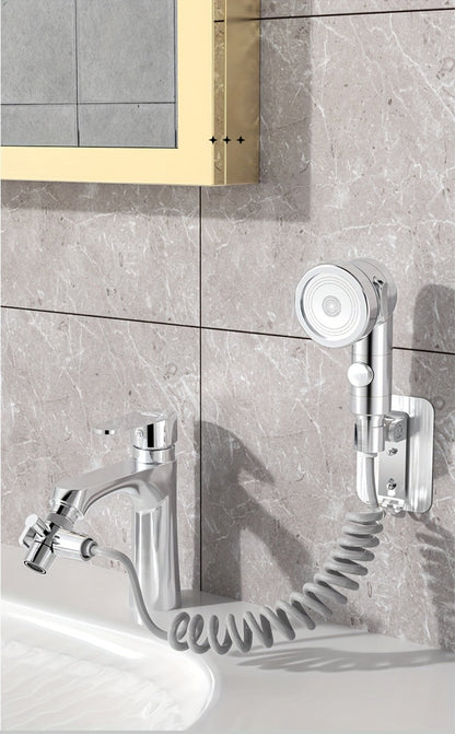 Faucet Extender Pull-Out Retractable Showerhead for Washbasin - Hot & Cold Compatible Hair Washing Sink Sprayer, Basin Extension Attachment for Bathroom Sink, 1-Speed & 3-Speed Options