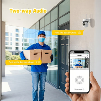 Security Camera 1080P PTZ Model with 360 Pan-Tilt, Color Night Vision, Two-Way Audio, Spotlight and TF Storage
