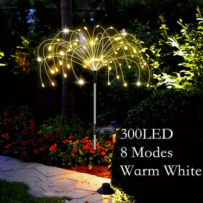 Solar Fireworks Lights Outdoor – 60 to 420 LED Solar Garden Fairy Lights with 8 Modes, Waterproof Copper Wire Sparkler Lights for Garden, Patio, Yard, Pathway & Holiday Decoration