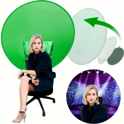 Foldable 43.3-Inch Green Screen with Chair Mount, Storage Bag and Collapsible Chroma Key Backdrop