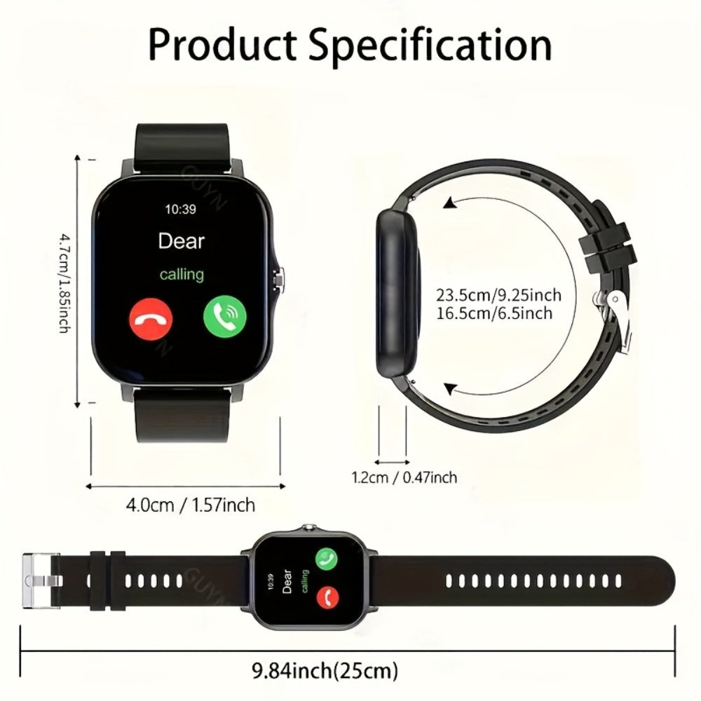 Smartwatch – for Men Women with Bluetooth Calling, 1.83" Full Touch Screen Large Dial, Weather Notification, Sports Tracker & Pedometer…
