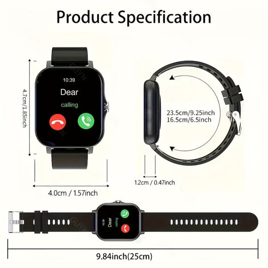 Smartwatch – for Men Women with Bluetooth Calling, 1.83" Full Touch Screen Large Dial, Weather Notification, Sports Tracker & Pedometer…