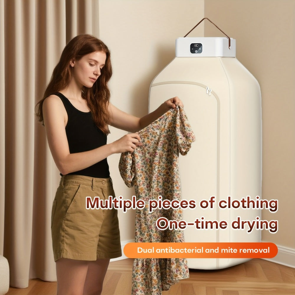 Foldable Clothes Dryer Smart Touch Screen Two-Speed Control Timer Function with Dry Bag Quick Drying Compact Design for Apartments Dorms RVs Home Upgraded Economic
