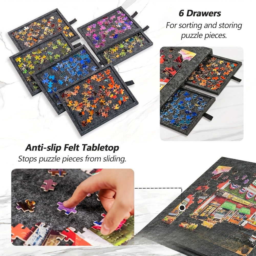 Jigsaw Puzzle Board with Drawers & Storage for 1000 & 1500 Piece Puzzles – Portable Non-Slip Puzzle Table Mat, Multiple Sizes & Colors, Perfect Gift for Puzzle Lovers & Adults