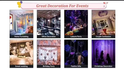 LED Light Up Bobo Balloons with LED String Lights 20pcs Party Decoration Kit – Birthday Wedding Christmas Easter Graduation Decor