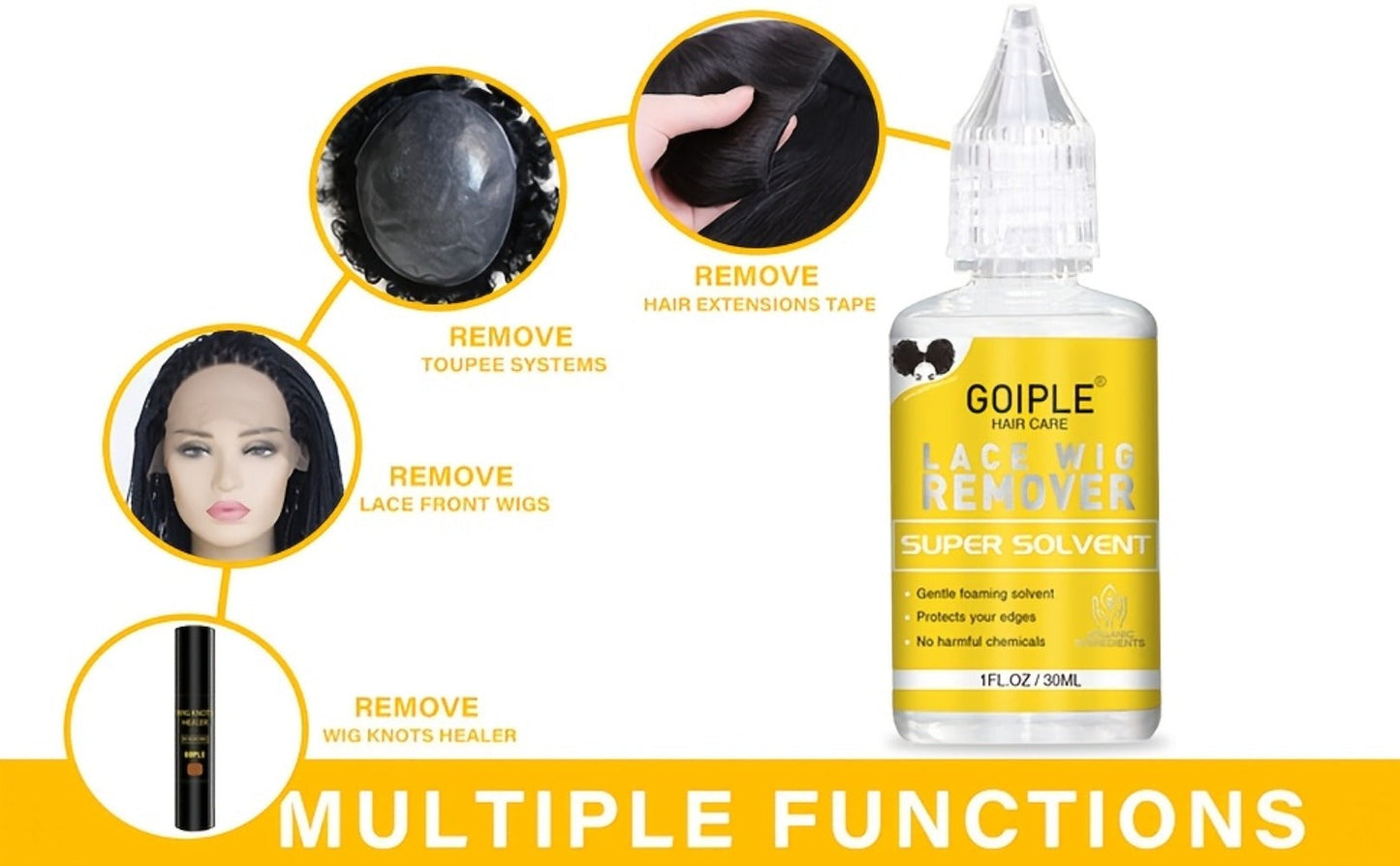 Lace Wig Glue Kit 10pcs Complete Set with Lace Melting Spray Liquid Adhesive Remover Strong Hold Quick Dry for Beginners | Lace Front Full Lace Wig Fixing Tools