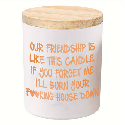 Lavender Scented Soy Candle Best Friend Gift for Women – Engraved Glass Friendship Candle, Funny Unique Birthday Christmas Gift for Friends, Novelty BFF Gift Idea for Her, 12+ Hour Burn