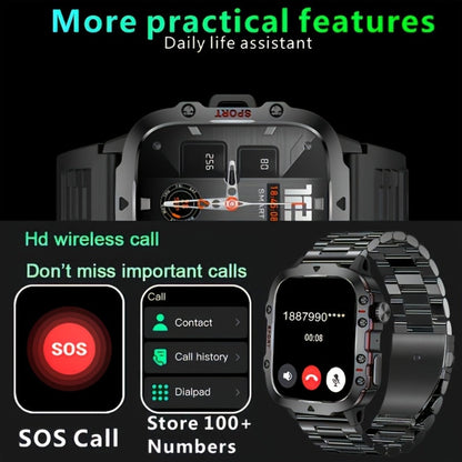 Smartwatch – Illumination Light K33 Khaki – Full Touch, 100+ Sport Modes, Wireless Calling, Music Playback, Remote Camera, Weather…