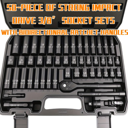 Ratchet Socket Wrench Set with Handle – 50/53/96/123/218/999PCS | 3/8" Drive CR-V Steel | Metric & Imperial Sizes | Car Maintenance, Boat & Home Repair Tool Kit for Mechanics