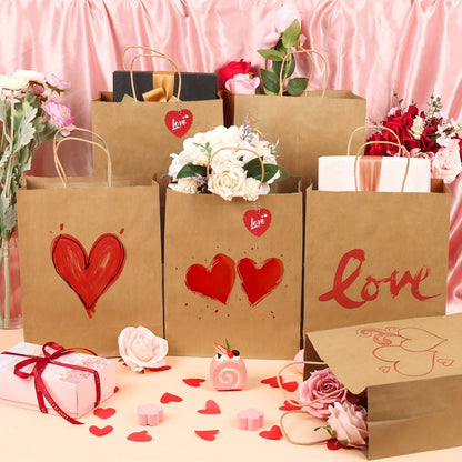 Large Brown Kraft Paper Gift Bags 100-Piece Pack with Handles in 13 x 10 x 5 Inch Size for Gift Wrapping