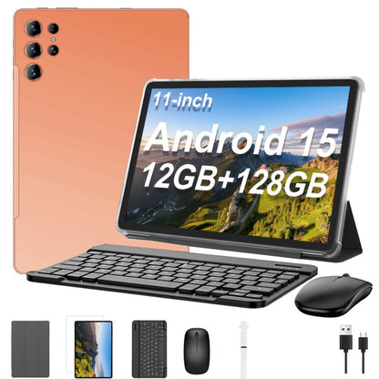 11-Inch Android 15 Tablet Bundle with 12GB Memory, 128GB Storage, Keyboard Case, Stylus and Mouse