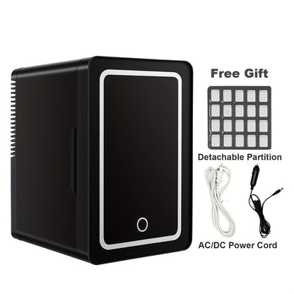 Mini Fridge 1.59 Gal 9-Can - AC/DC Portable Cooler & Heater, Silent Thermoelectric Refrigerator for Skincare, Drinks & Cosmetics, Bedroom, Office, Dorm, Desk, Car & Travel