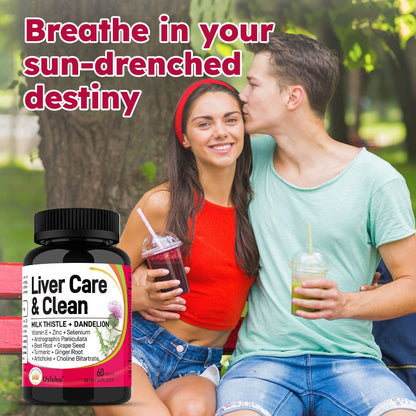 Milk Thistle Turmeric & Beetroot Liver Support Capsules — All-in-1 Super Formula for Liver Cleanse Detox & Antioxidant Defence for Women and Men | 60 Capsules 1 or 2 Bottle Options