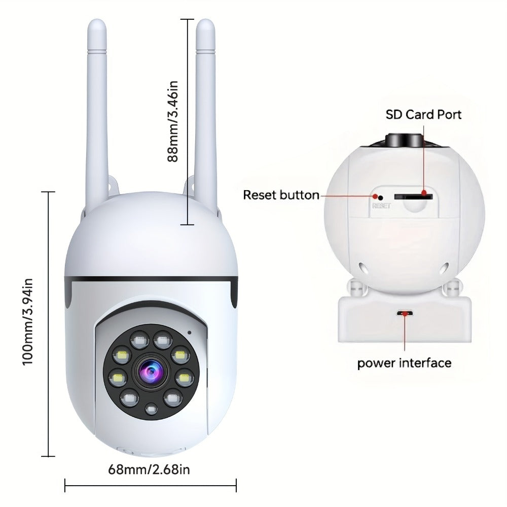 355° Pan Tilt WiFi Security Camera 2 Pack with AI Motion Detection – Full Color Night Vision, Two-Way Audio, Dual Band 2.4GHz & 5GHz, Indoor Wireless Camera Cloud & SD Storage